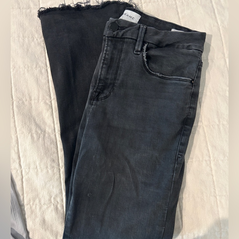 Frame Denim Le Crop Mini Boot Women's Black Jeans